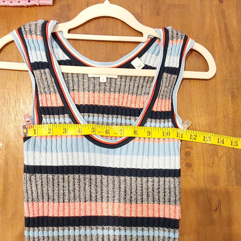 Veronica Beard Fabiana Knit Multi Stripe  Maxi Tank Dress - Picture 5 of 8